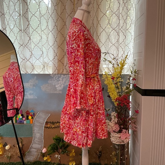 Susan Graver Vibrant Pink Long Sleeve Dress - Picture 2 of 4